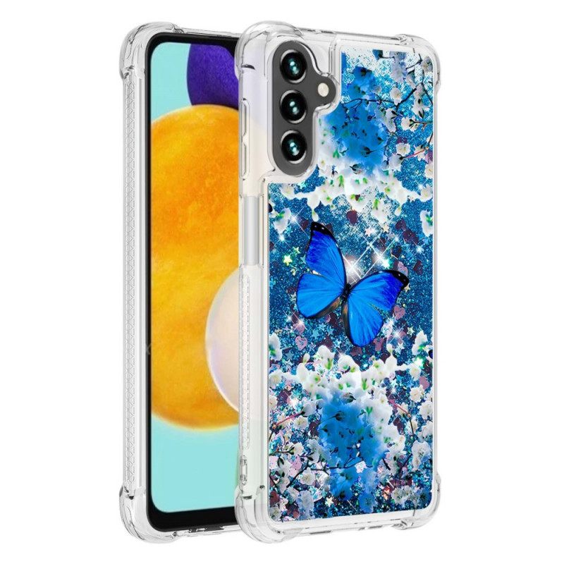 Θήκη Samsung Galaxy A13 5G Glitter Blue Butterflies