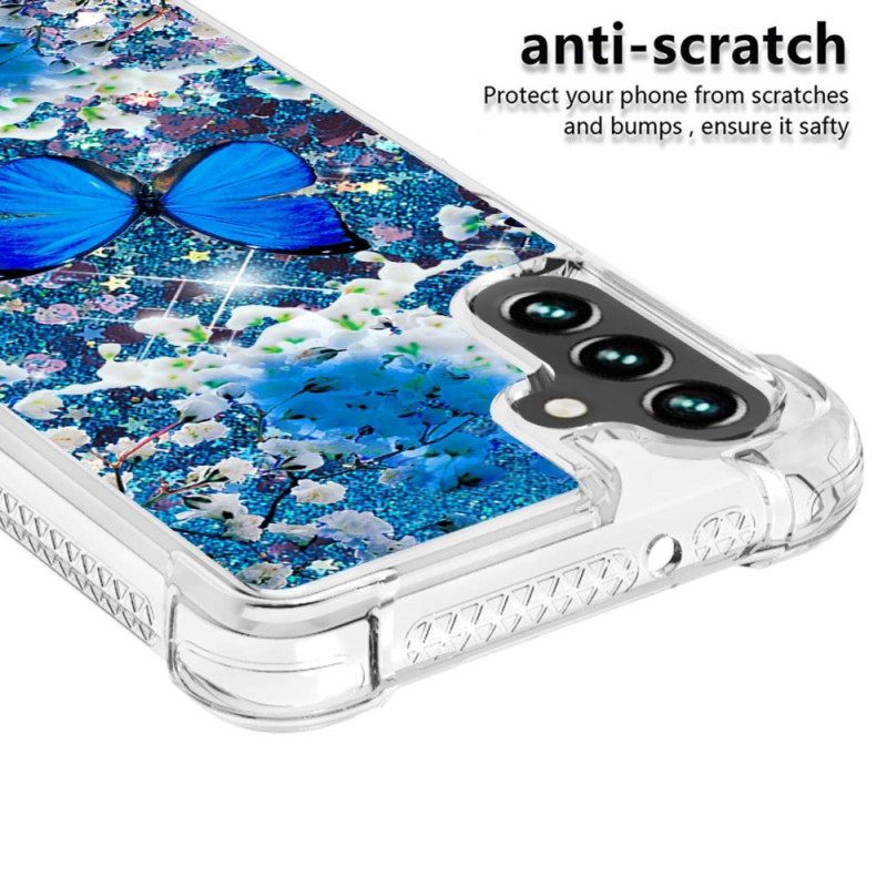 Θήκη Samsung Galaxy A13 5G Glitter Blue Butterflies