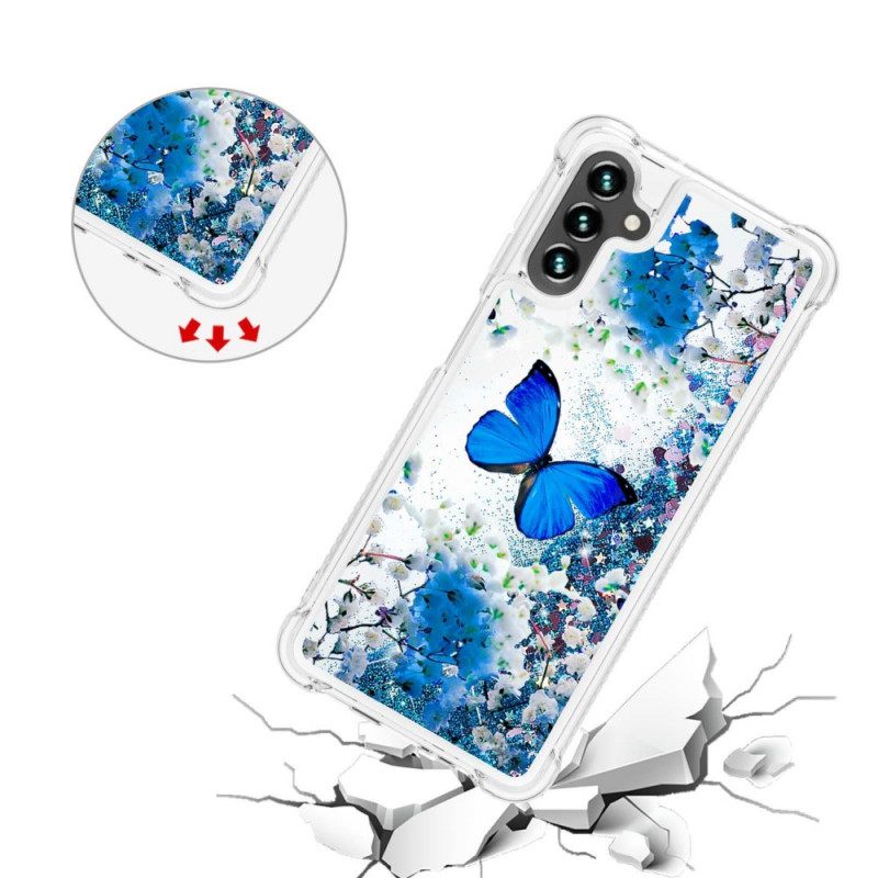 Θήκη Samsung Galaxy A13 5G Glitter Blue Butterflies