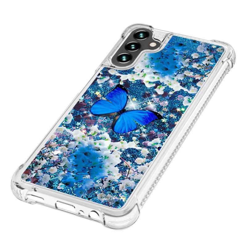 Θήκη Samsung Galaxy A13 5G Glitter Blue Butterflies