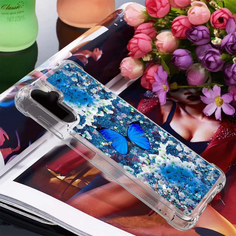 Θήκη Samsung Galaxy A13 5G Glitter Blue Butterflies