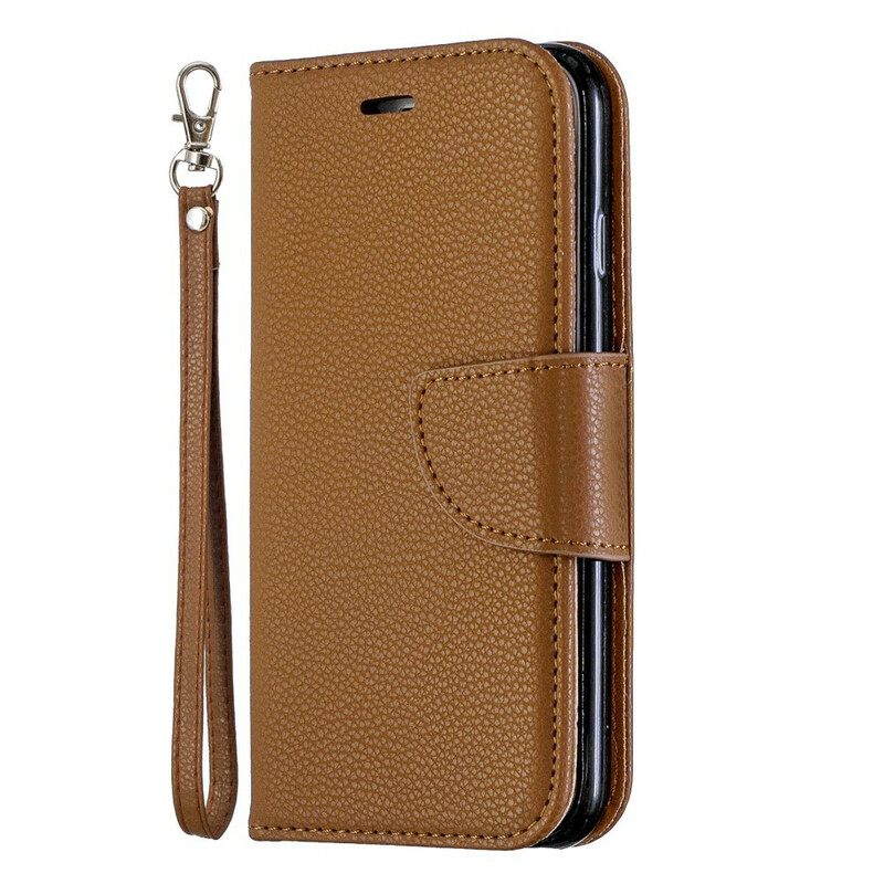 Θήκη Flip iPhone 6 / 6S με κορδονι Χρωματιστό Λουράκι Litchi Leather Effect