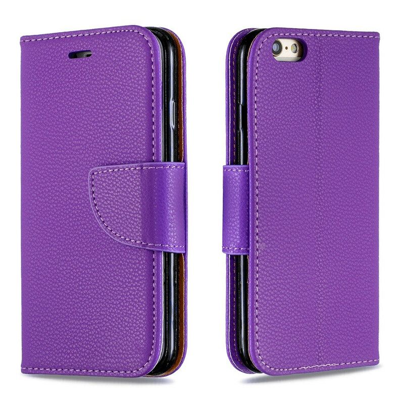 Θήκη Flip iPhone 6 / 6S με κορδονι Χρωματιστό Λουράκι Litchi Leather Effect