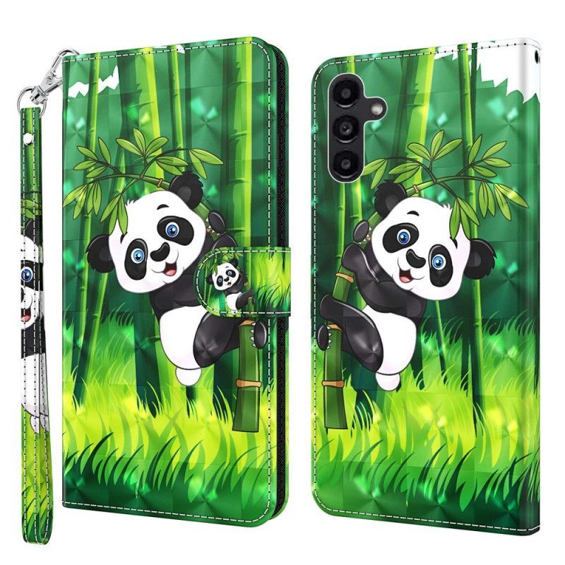 δερματινη θηκη Samsung Galaxy A14 / A14 5G Panda Bamboo