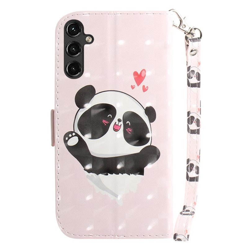 Κάλυμμα Samsung Galaxy A14 / A14 5G με κορδονι Panda Love With Lanyard