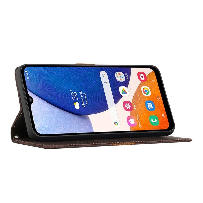 Θήκη Flip Samsung Galaxy A14 / A14 5G με κορδονι Strappy Pattern