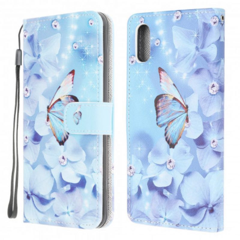 Κάλυμμα Samsung Galaxy XCover 5 με κορδονι Diamond Strap Butterflies