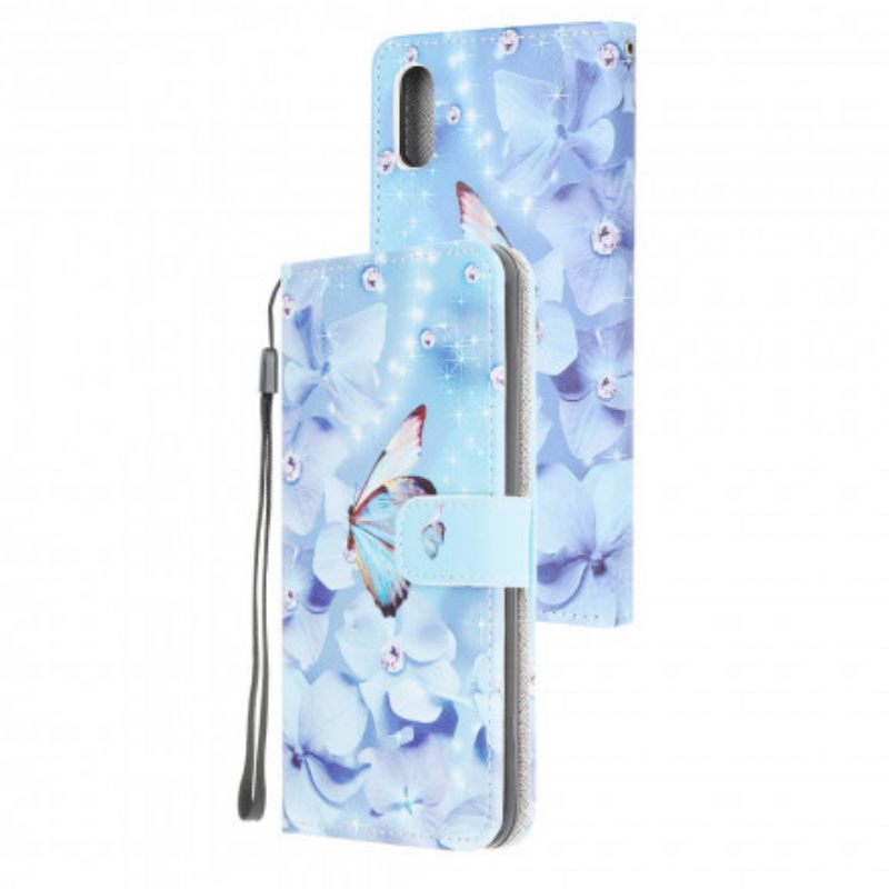 Κάλυμμα Samsung Galaxy XCover 5 με κορδονι Diamond Strap Butterflies