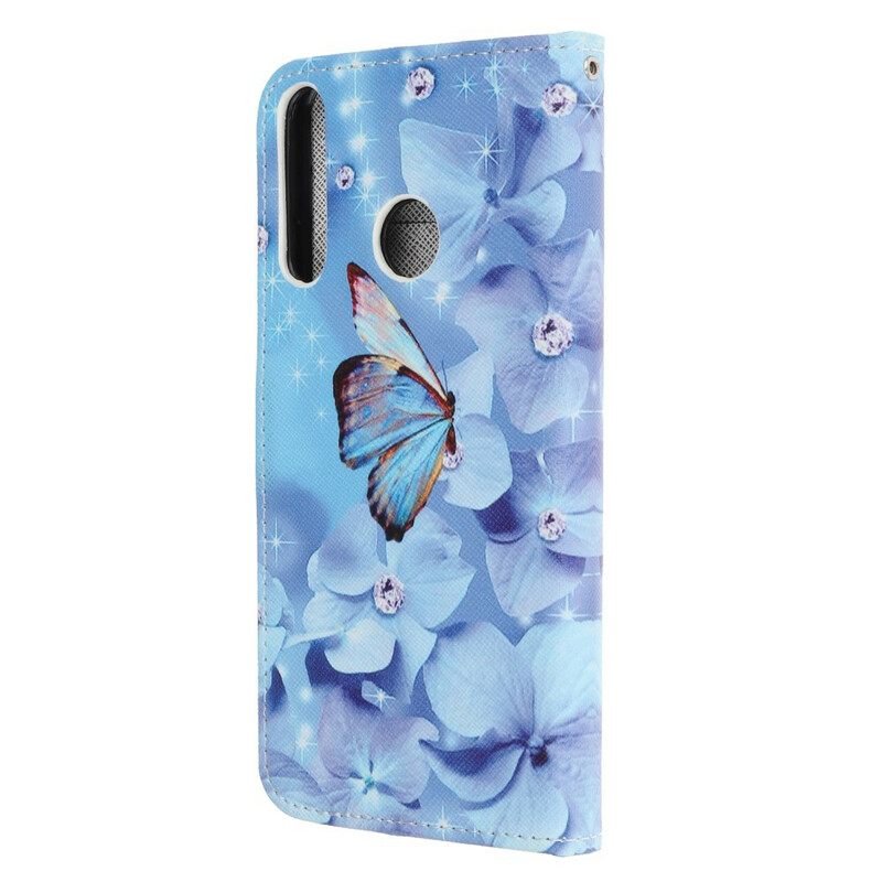 Κάλυμμα Huawei P40 Lite E / Huawei Y7p με κορδονι Diamond Strappy Butterflies