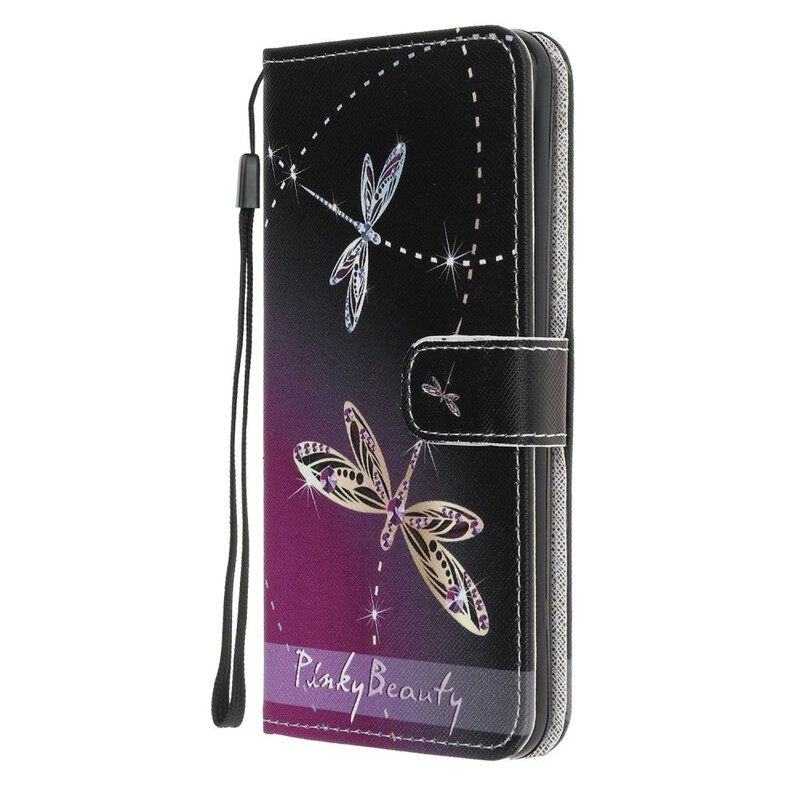 Κάλυμμα Huawei P40 Lite E / Huawei Y7p με κορδονι Strappy Dragonflies