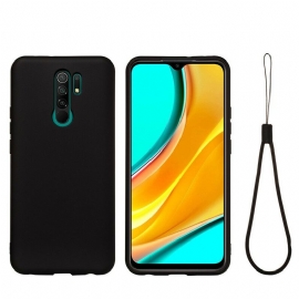 Θήκη Xiaomi Redmi 9 Υγρή Σιλικόνη Με Κορδόνι