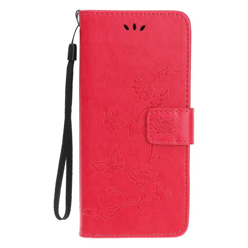 δερματινη θηκη iPhone 12 Mini με κορδονι Floral Strappy