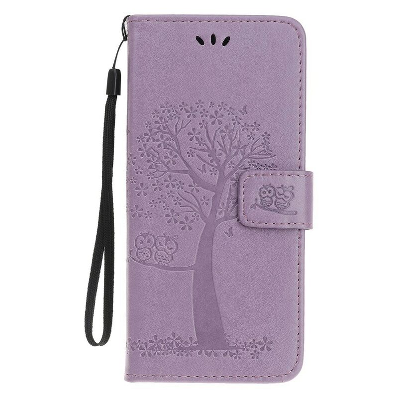 Κάλυμμα iPhone 12 Mini με κορδονι Δέντρο Και Strappy Owls