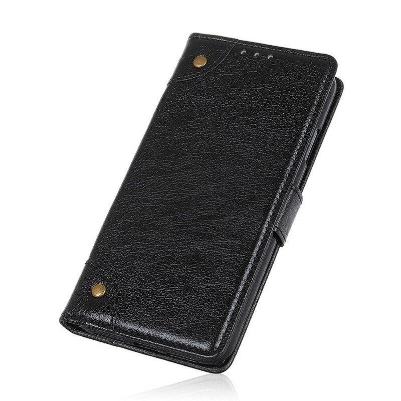 Κάλυμμα iPhone 12 Mini Vintage Rivets Nappa Leather Style