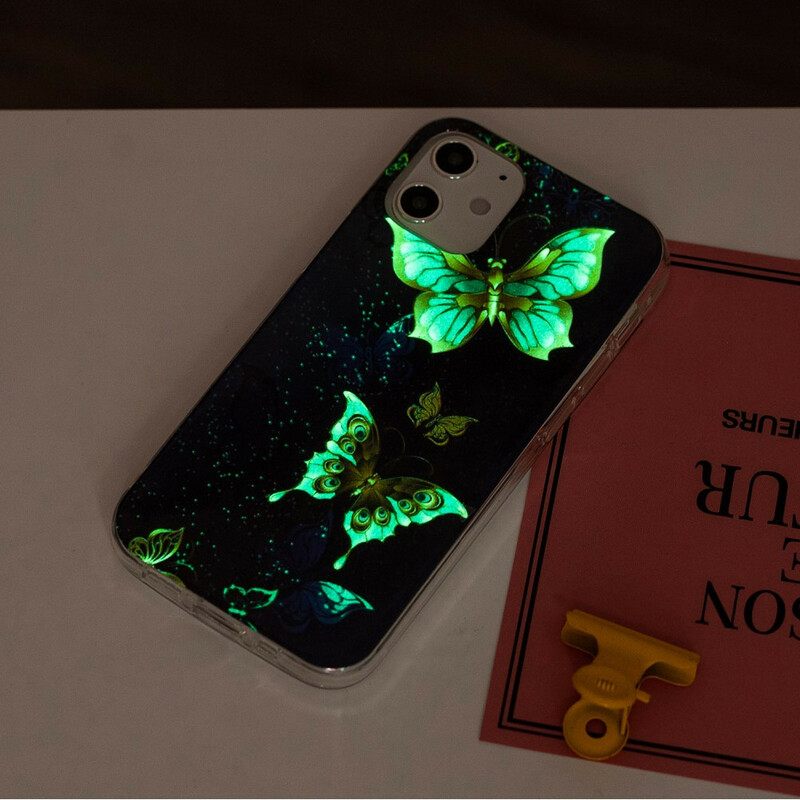 θηκη κινητου iPhone 12 Mini Σειρά Fluorescent Butterflies