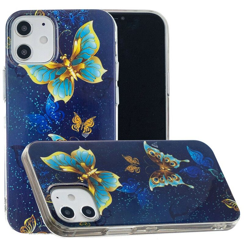 θηκη κινητου iPhone 12 Mini Σειρά Fluorescent Butterflies