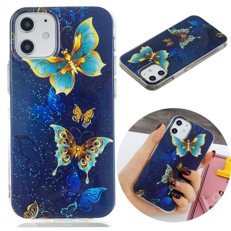 θηκη κινητου iPhone 12 Mini Σειρά Fluorescent Butterflies