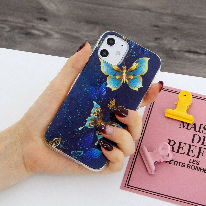 θηκη κινητου iPhone 12 Mini Σειρά Fluorescent Butterflies