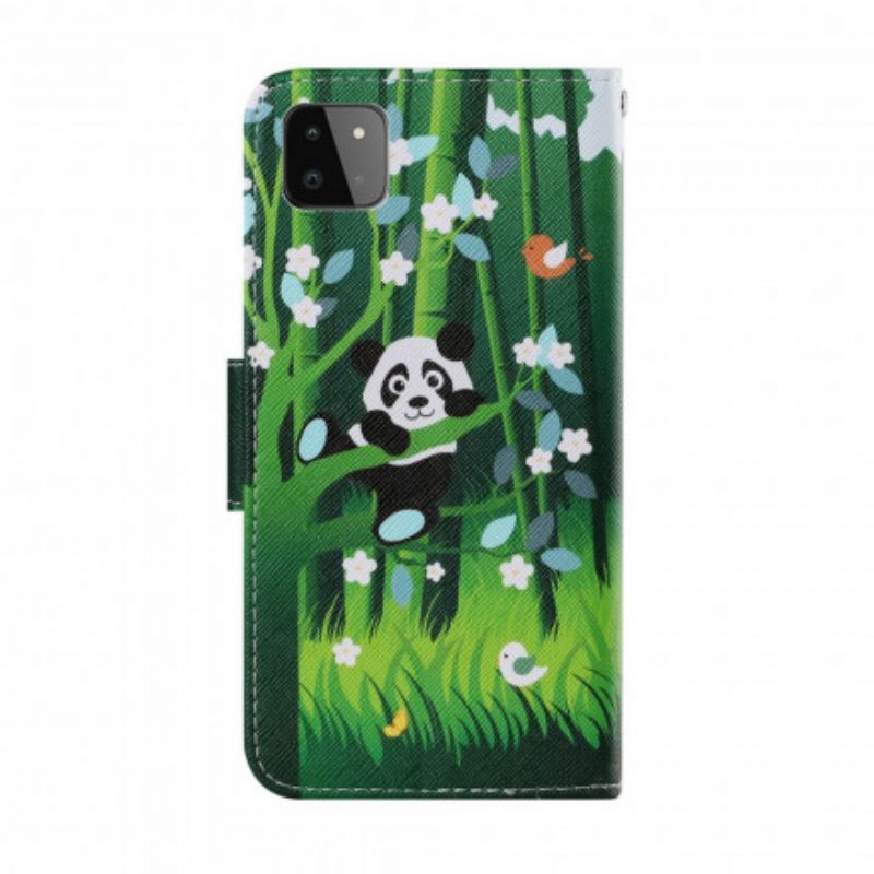 δερματινη θηκη Samsung Galaxy A22 5G Panda Walk