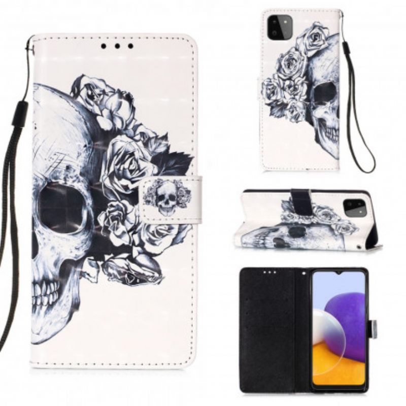 Κάλυμμα Samsung Galaxy A22 5G Floral Skull