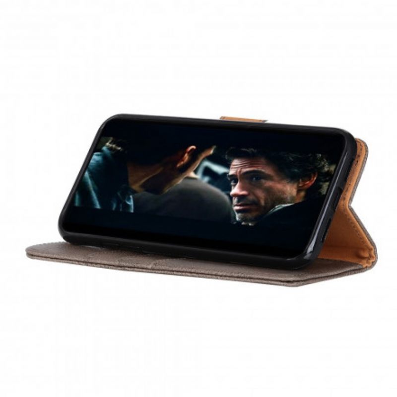 Κάλυμμα Moto G9 Play Απομίμηση Δέρματος Khazneh