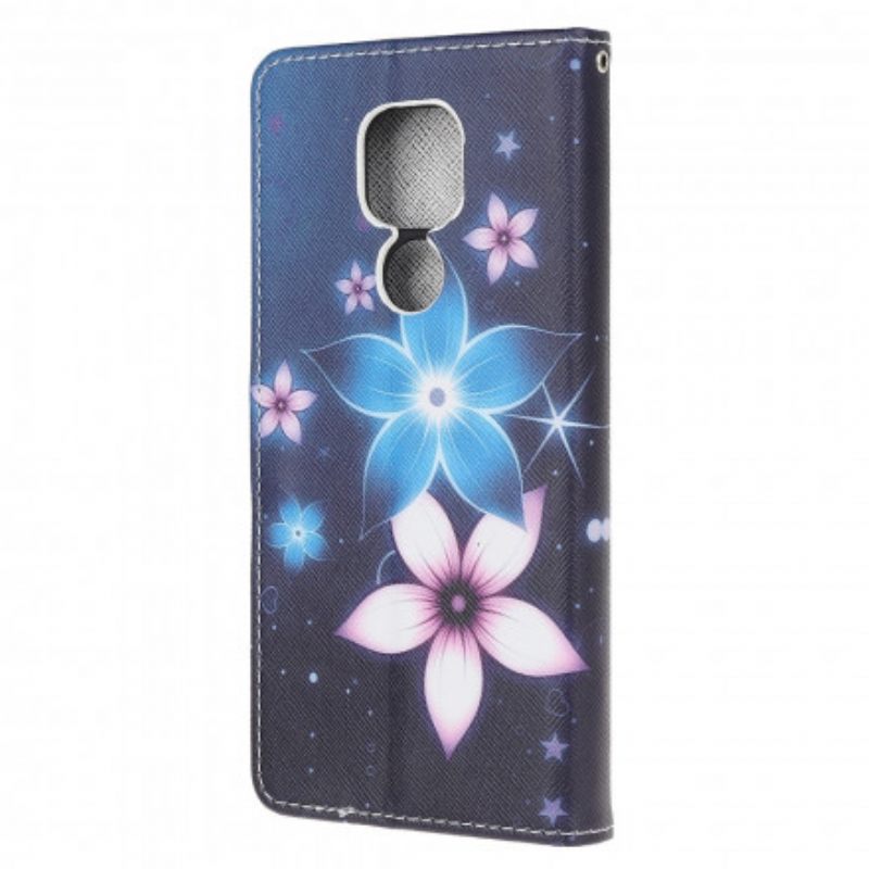 Κάλυμμα Moto G9 Play με κορδονι Lunar Strap Flowers