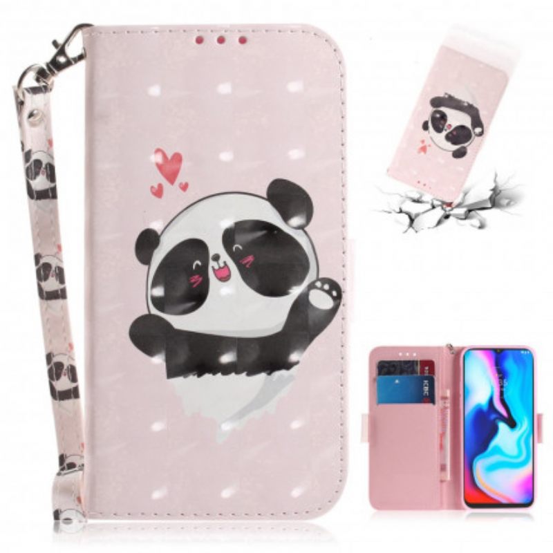 Κάλυμμα Moto G9 Play με κορδονι Panda Love Strap