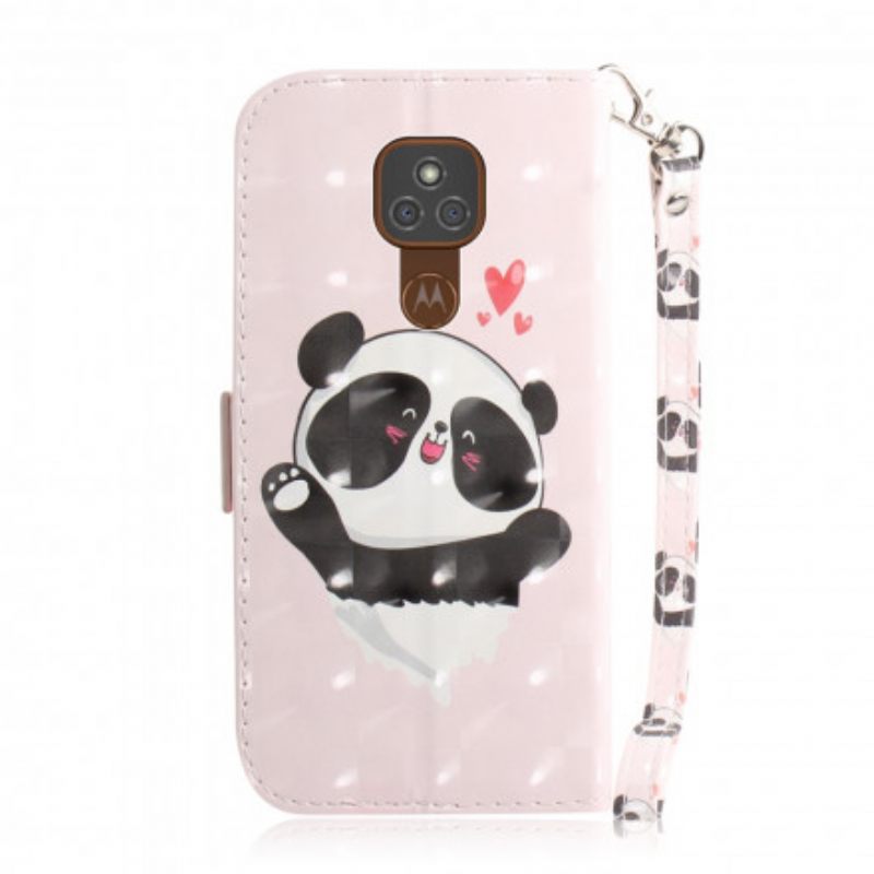 Κάλυμμα Moto G9 Play με κορδονι Panda Love Strap