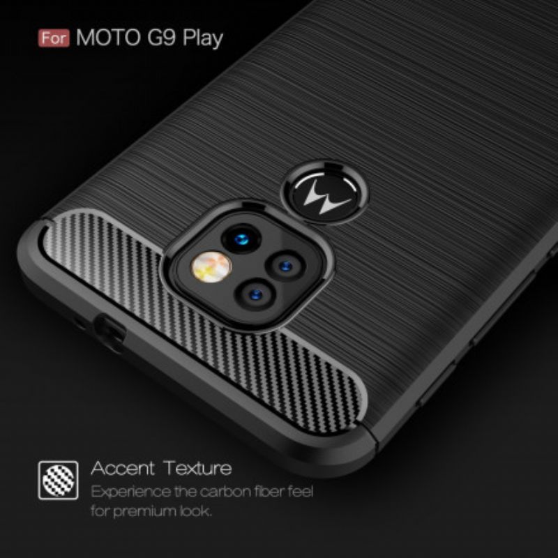 θηκη κινητου Moto G9 Play Βουρτσισμένη Ίνα Άνθρακα