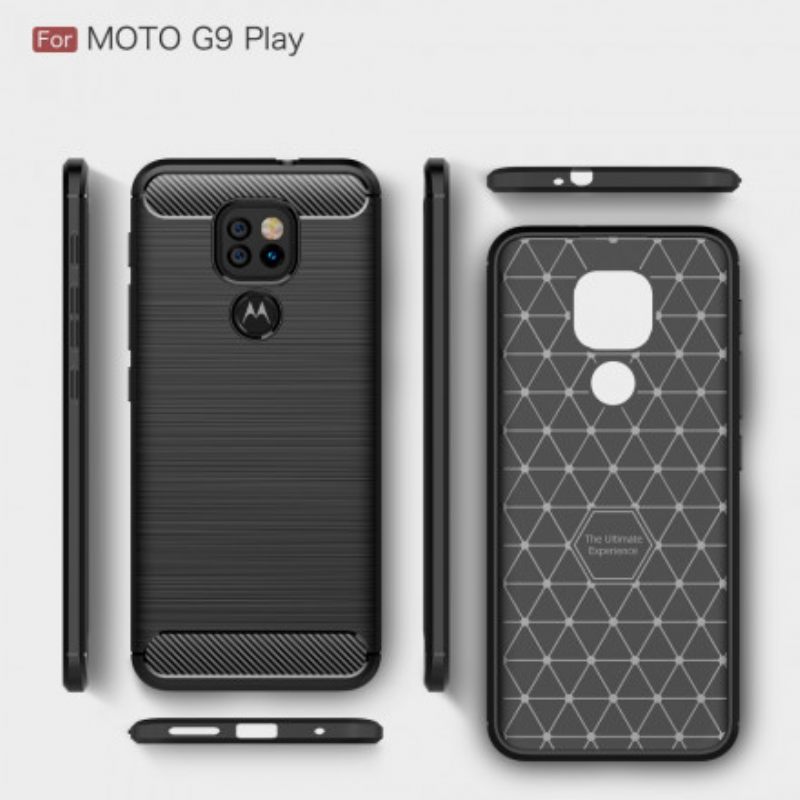 θηκη κινητου Moto G9 Play Βουρτσισμένη Ίνα Άνθρακα