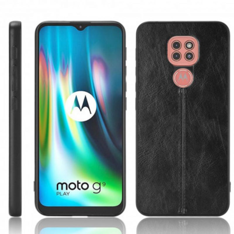 Θήκη Moto G9 Play Εφέ Δέρματος Ραφής