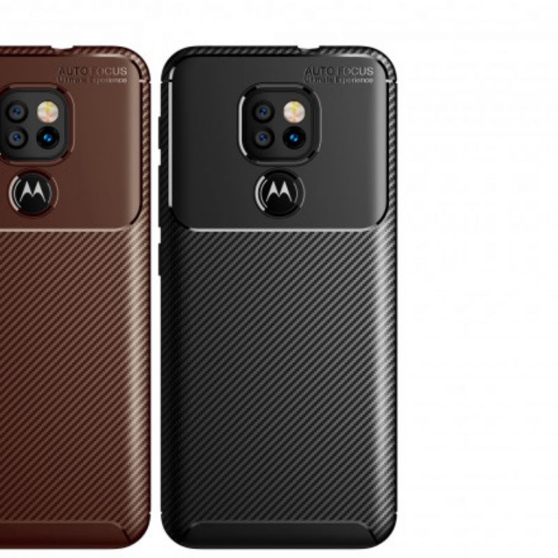 Θήκη Moto G9 Play Εύκαμπτη Υφή Ινών Άνθρακα