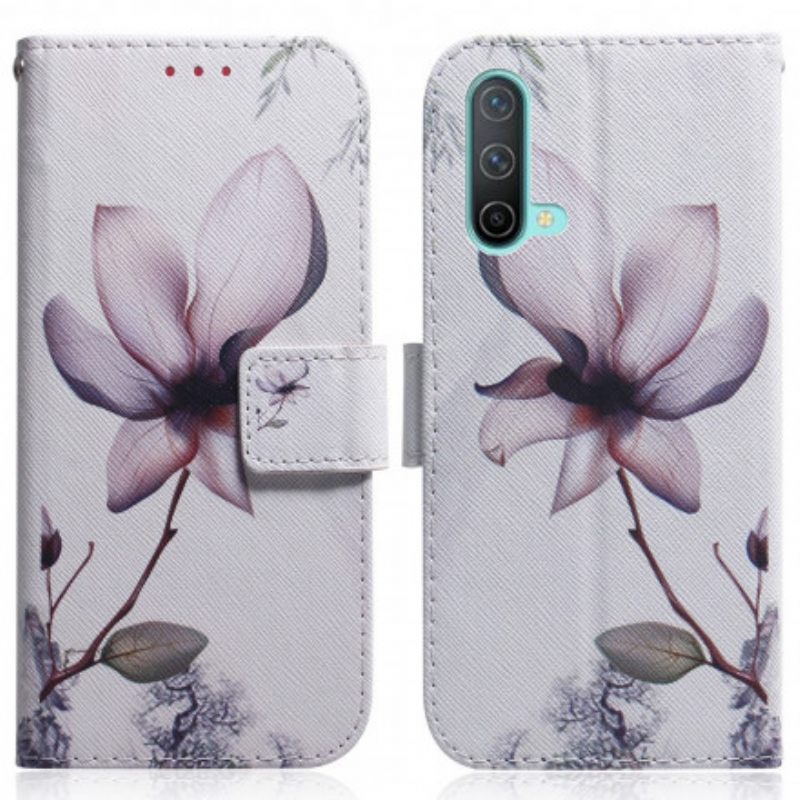 δερματινη θηκη OnePlus Nord CE 5G Dusty Rose Flower