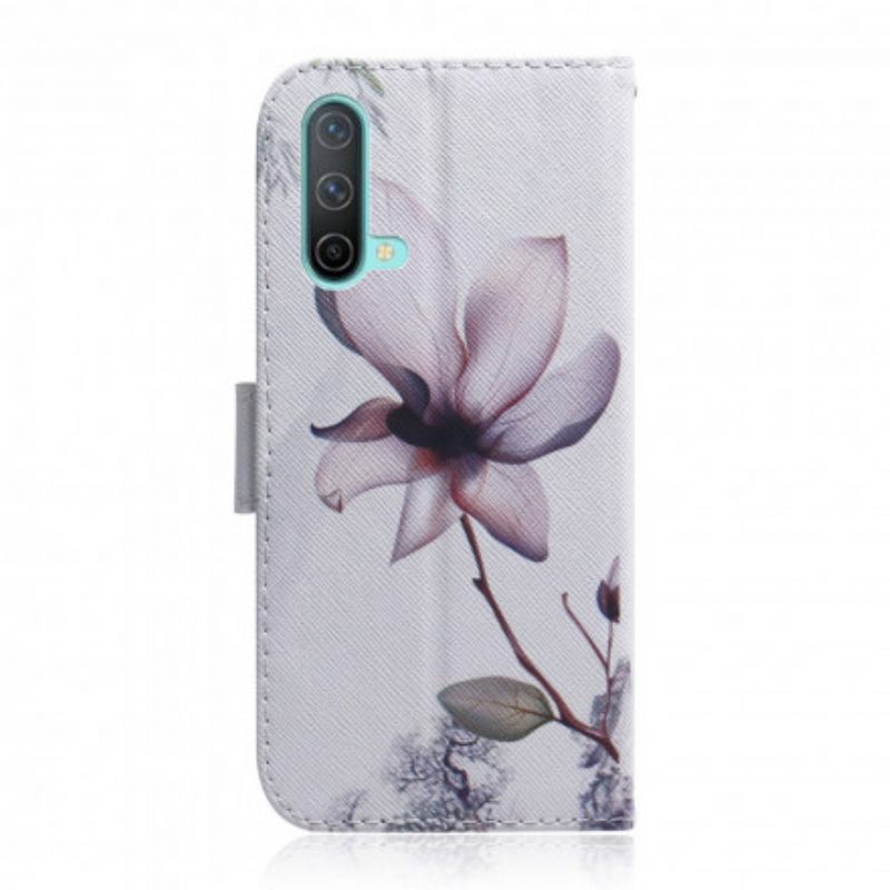 δερματινη θηκη OnePlus Nord CE 5G Dusty Rose Flower