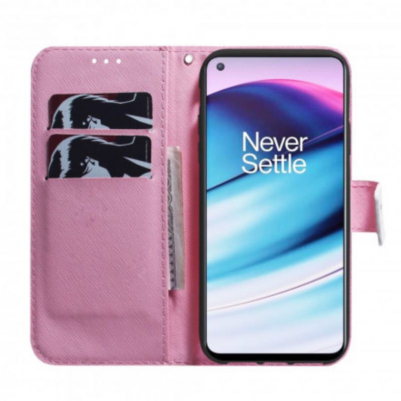 δερματινη θηκη OnePlus Nord CE 5G Dusty Rose Flower