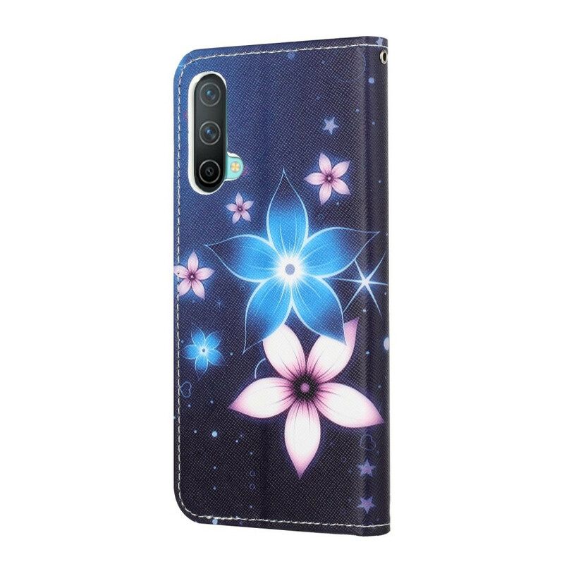 Θήκη Flip OnePlus Nord CE 5G με κορδονι Lunar Strap Flowers