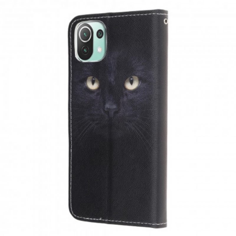 δερματινη θηκη Xiaomi Mi 11 Lite 5G NE / Mi 11 Lite 4G / 5G Black Cat Eyes