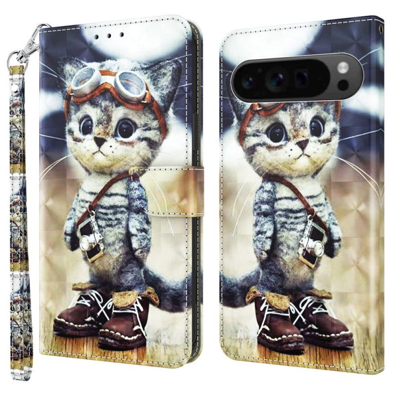 Δερματινη Θηκη Google Pixel 9 Pro Xl Aviator Cat