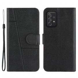 Θήκη Flip Samsung Galaxy A72 4G / 5G με κορδονι Strappy Geo Leather Effect