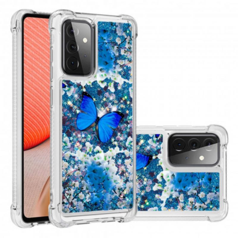 Θήκη Samsung Galaxy A72 4G / 5G Glitter Blue Butterflies