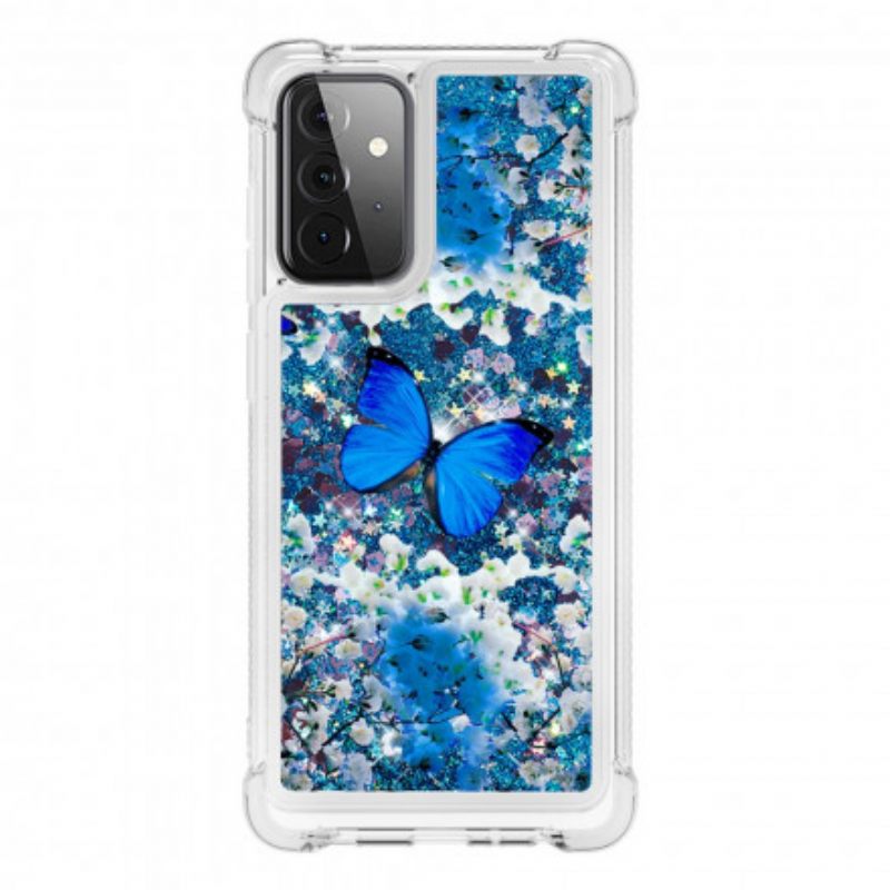 Θήκη Samsung Galaxy A72 4G / 5G Glitter Blue Butterflies