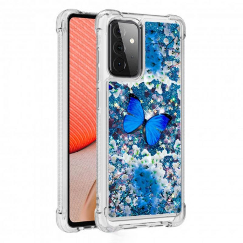 Θήκη Samsung Galaxy A72 4G / 5G Glitter Blue Butterflies