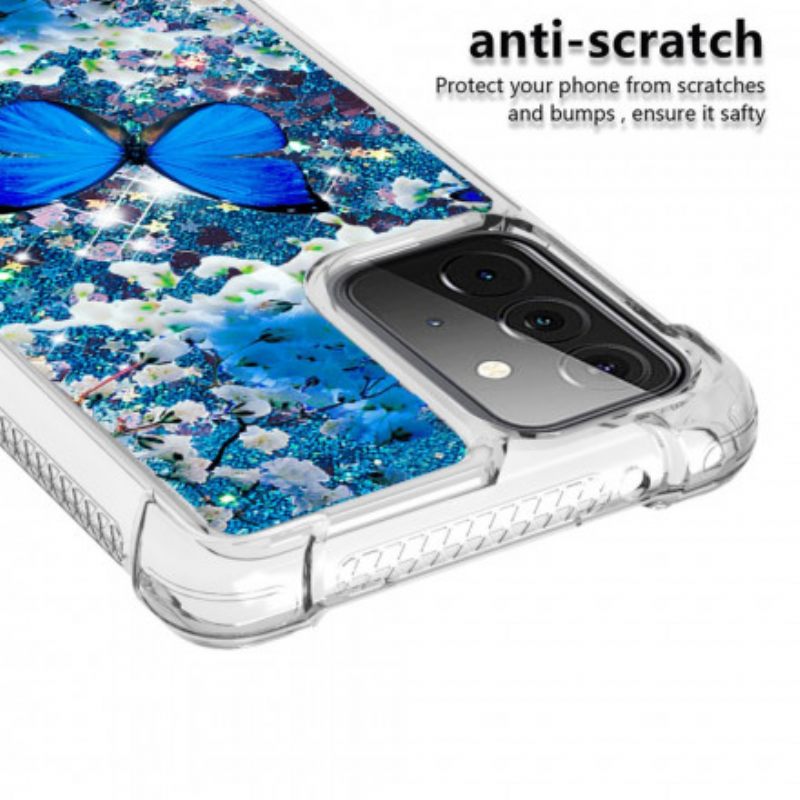 Θήκη Samsung Galaxy A72 4G / 5G Glitter Blue Butterflies