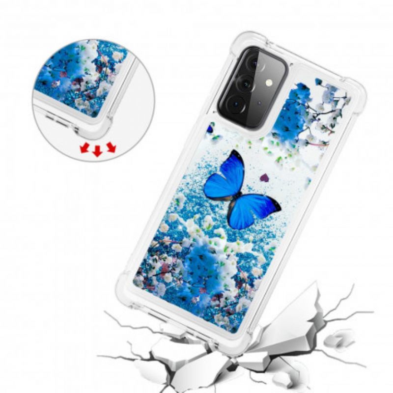 Θήκη Samsung Galaxy A72 4G / 5G Glitter Blue Butterflies