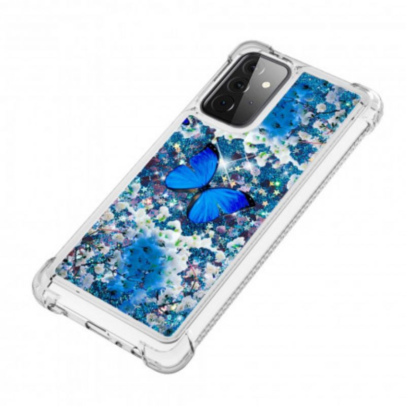 Θήκη Samsung Galaxy A72 4G / 5G Glitter Blue Butterflies