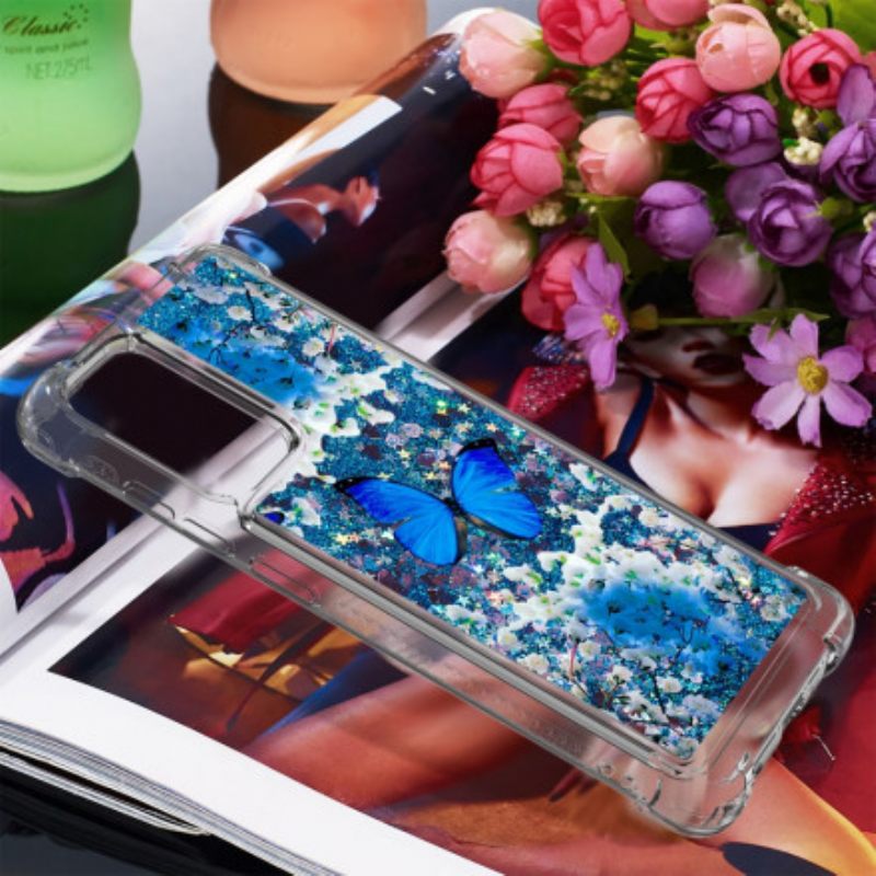 Θήκη Samsung Galaxy A72 4G / 5G Glitter Blue Butterflies