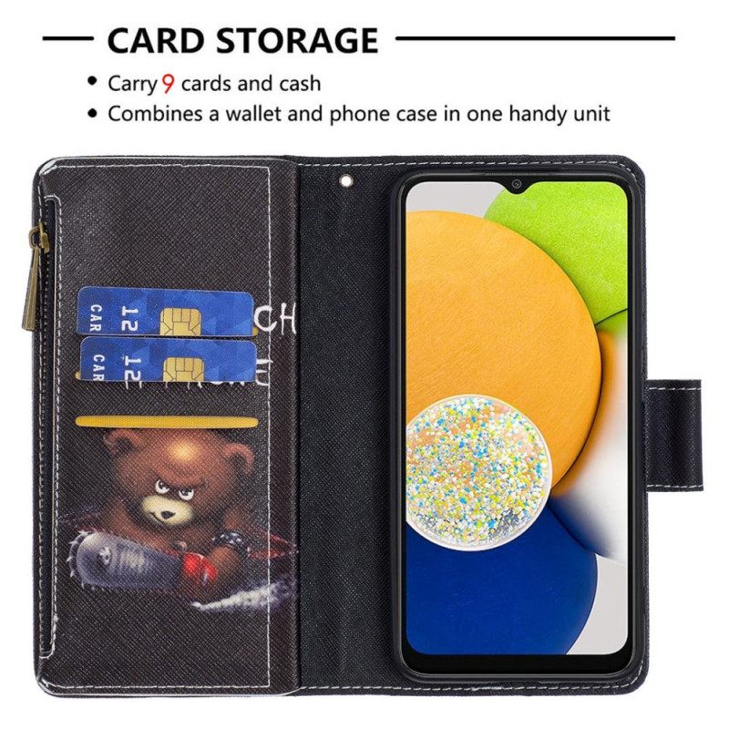 δερματινη θηκη Samsung Galaxy M53 5G πορτοφολι Bear Wallet