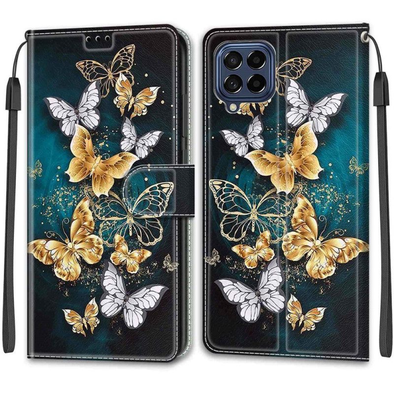 Κάλυμμα Samsung Galaxy M53 5G με κορδονι Ανεμιστήρας Strap Butterflies