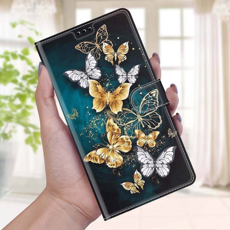 Κάλυμμα Samsung Galaxy M53 5G με κορδονι Ανεμιστήρας Strap Butterflies