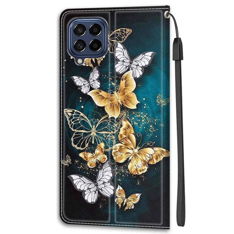 Κάλυμμα Samsung Galaxy M53 5G με κορδονι Ανεμιστήρας Strap Butterflies